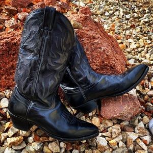 Black Dan post cowboy boots